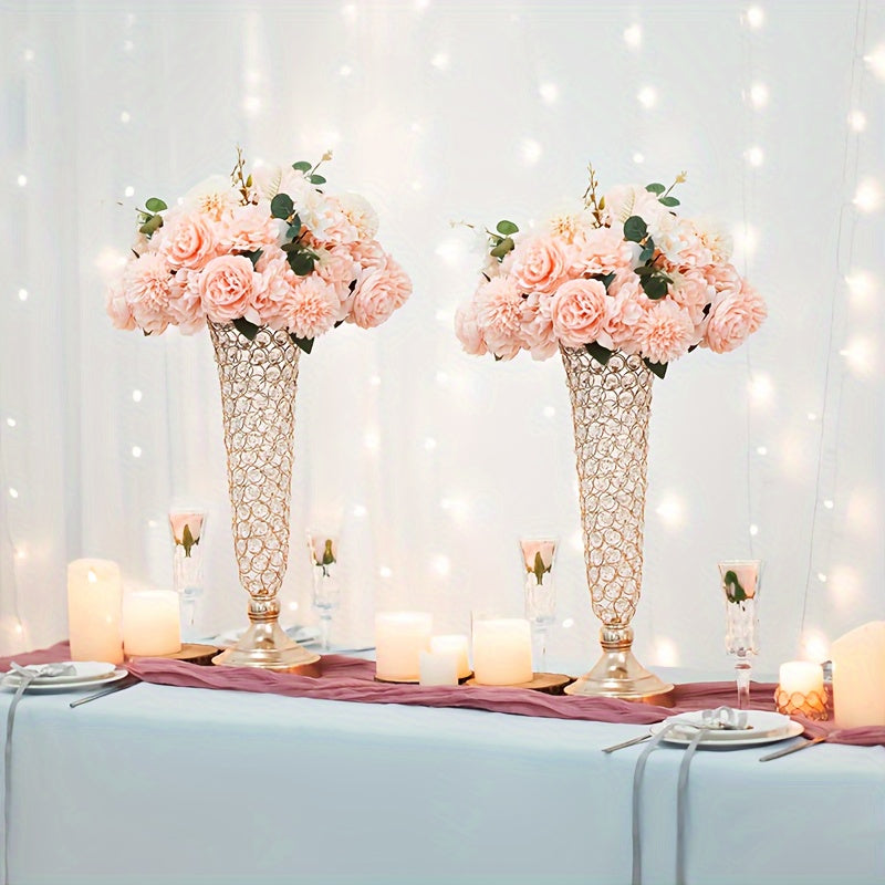 Crystal Glass Tall Vases 20 Inch Set of 2 – Elegant Centerpiece Vases for Wedding Celebrations, Dining Tables, Birthdays & Home Decoration