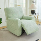Stretch Jacquard Recliner Cover Large Leaf Pattern Armchair Slipcover Furniture Protector for Living Room Bedroom Office Single Seat Sofa Chair Cover Green Gray Blue