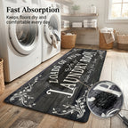 Non-Slip Laundry Room Rug Machine Washable - Rubber Backing Anti-Skid Standing Mat with Text Design for Laundry, Kitchen, Bathroom, Porch & Balcony – Comfort Floor Mat Home Decor