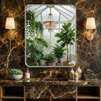 Metal Framed Rounded Rectangle Wall Mirror for Bathroom – Over Sink, Horizontal or Vertical Hanging, Modern Farmhouse Decor, Matte Black, Gold & Silver, Multiple Sizes 16x20 to 36x48 In