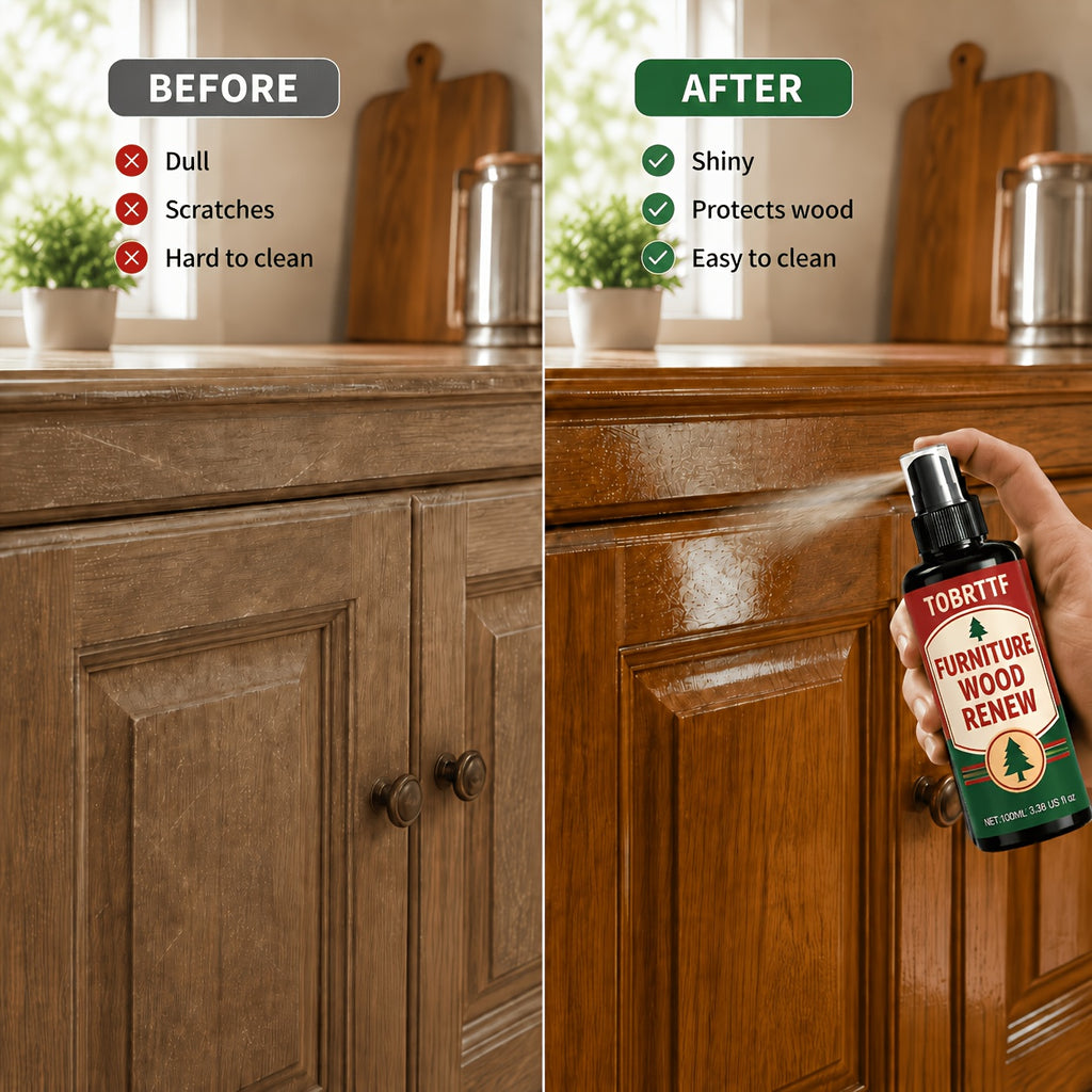 Furniture Wood Renovation Spray 3.38oz Wood Care Restoration Agent for Matte Wood Cabinets Tables Chairs Floors Surface Maintenance Cleaning Spray for Home Wood Surfaces