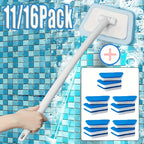 Bathroom Cleaning Brush Set with Replaceable Heads & Long Handle - Shower Scrubber for Bathtub Wall Tile Floor & Window Glass Detachable Deep Clean Brush 11-16 Piece