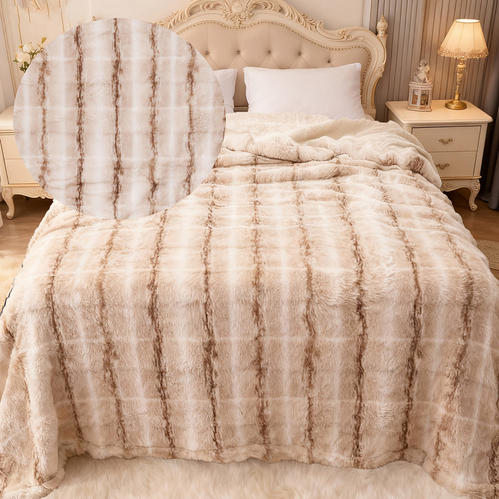 Faux Rabbit Fur Throw Blanket – Double Layer, Thick & Warm, Fluffy Luxury Blanket in Gradient Colors | 3 Sizes: 40x60, 60x80 & 90x108 Inch | Cozy for Sofa, Bedroom & Living Room | Perfect Winter Gift