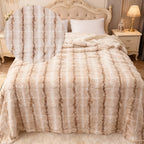 Faux Rabbit Fur Throw Blanket – Double Layer, Thick & Warm, Fluffy Luxury Blanket in Gradient Colors | 3 Sizes: 40x60, 60x80 & 90x108 Inch | Cozy for Sofa, Bedroom & Living Room | Perfect Winter Gift