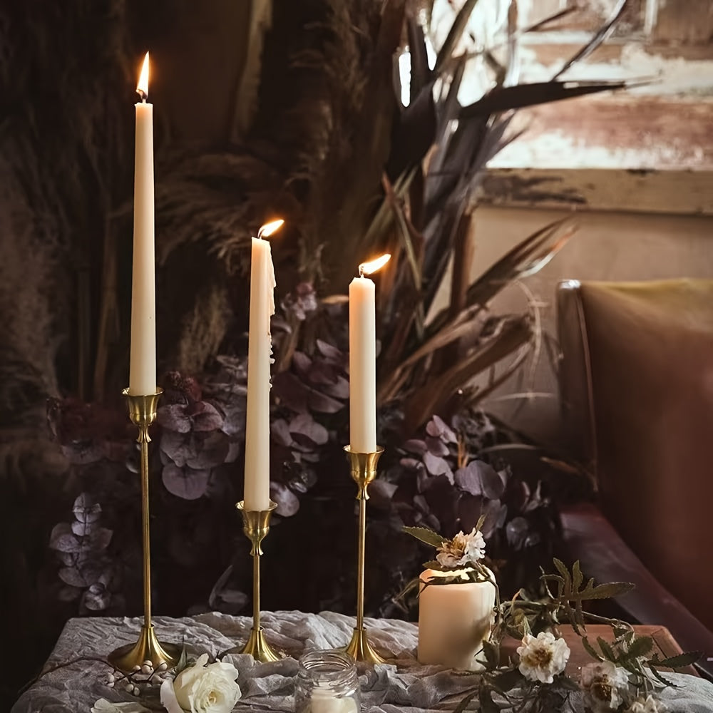 Metal Taper Candle Holders Set Elegant Detachable Base for Wedding Centerpiece Candlelit Dinner Table Decor Home Accent Copper and Black Set of 6 12 36
