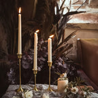 Metal Taper Candle Holders Set Elegant Detachable Base for Wedding Centerpiece Candlelit Dinner Table Decor Home Accent Copper and Black Set of 6 12 36