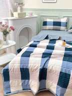 Summer Cooling Quilt Set 3 Piece Thin Quilt 2 Pillowcases Floral Embossed Skin Friendly Soft All Season Comforter - Twin Full Queen King Hotel Bedroom