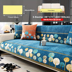Bohemian Chenille Sofa Cover Tree Embroidery Print Thick Non-Slip Pet Friendly One-Piece Couch Protector Armchair Loveseat 3 4 Seater