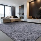 Velvet Shag Area Rug with Non-Slip Backing – Super Soft Plush Indoor Carpet for Living Room, Bedroom & Kitchen, Tie-Dye & Solid Colors, 5 Sizes