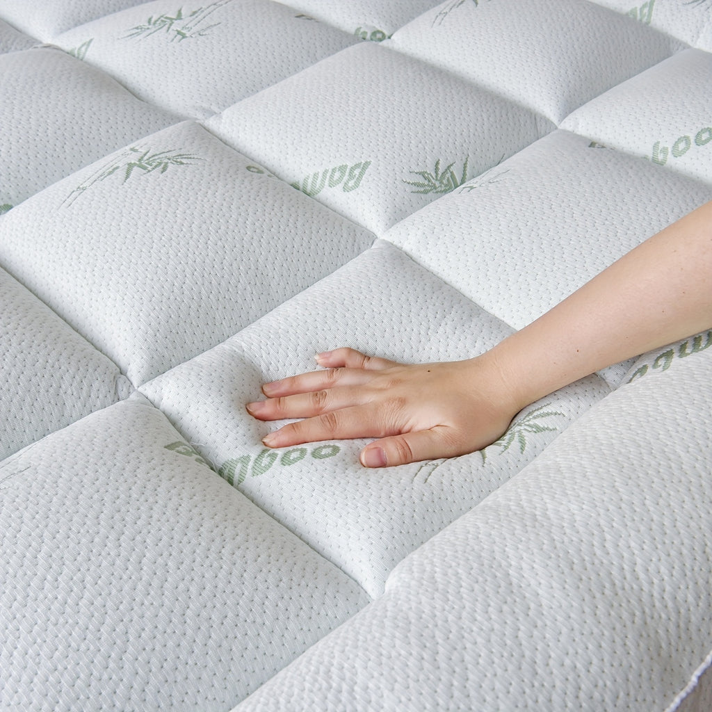 Cooling Bamboo Mattress Topper Pillow Top Mattress Pad Cover with Deep Pocket Fits 8-21 Inch - Breathable Soft Bed Topper Mattress Protector Twin Twin XL Full Queen