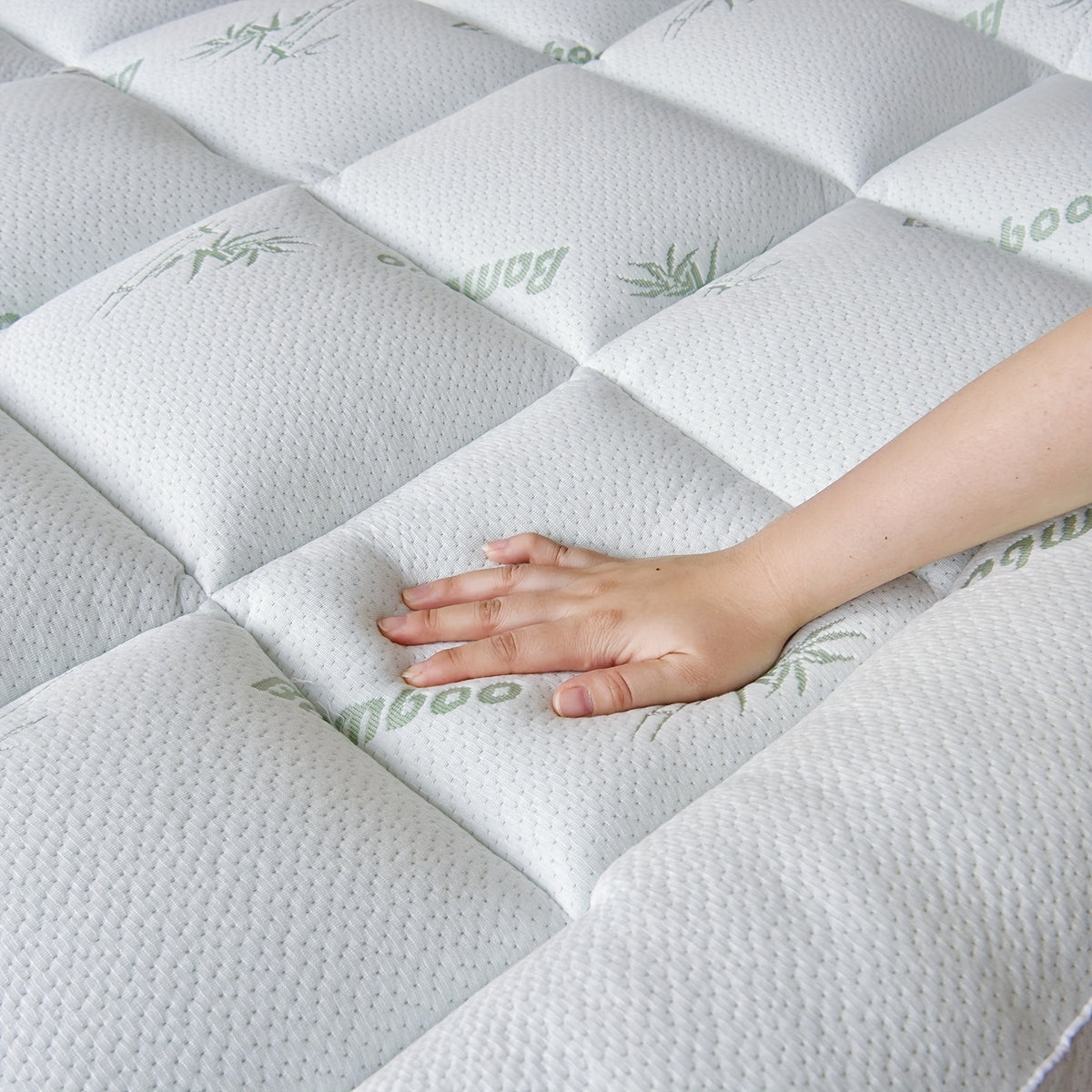 Cooling Bamboo Mattress Topper Pillow Top Mattress Pad Cover with Deep Pocket Fits 8-21 Inch - Breathable Soft Bed Topper Mattress Protector Twin Twin XL Full Queen