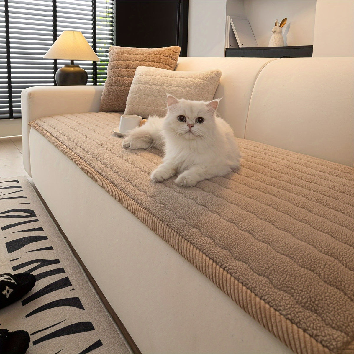 Plaid Sofa Protector Thickened Non-Slip Machine Washable Stretchable Pet Friendly - Sofa Cover for Living Room Bedroom Office Loveseat 4 Seater 6 Colors