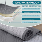 L-Shaped Sectional Sofa Cover 100% Liquid-Resistant Couch Slipcover with Non-Slip Straps for Dogs Cats Pets Left Right Chaise