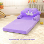 2-in-1 Kids Sofa Pillow Foldable with Soft Plush Memory Foam – Children's Washable Lounger Chair, Cozy Bedroom & Playroom Seat, Cute Birthday & Holiday Gift for Boys and Girls