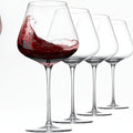 Hand Blown Red Wine Glasses Set of 4 23oz Burgundy Long Stem Crystal Clear Premium Wine Glass - Unique Gift for Wedding Anniversary Christmas | Nuvia Haven