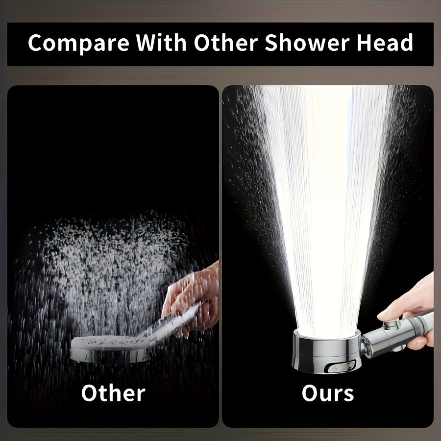 High Pressure Filter Showerhead 3 Adjustable Spray Modes with Angle-Adjustable Mount – Super Pressurized Home Bath Shower Head Bathroom Upgrade, Silver