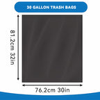 30 Gallon Trash Bags 200 Count Large Black Garbage Bags Bulk 4 Rolls Leak-Proof Ultra Strong for Kitchen Garden Industrial Commercial Home 113.5L