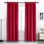 Velvet Curtains 52” Wide – Soft Grommet Thermal Insulated Light Filtering Velvet Window Panels for Bedroom | 2-Panel Set in 14 Colors & 7 Lengths