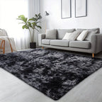 Velvet Shag Area Rug with Non-Slip Backing – Super Soft Plush Indoor Carpet for Living Room, Bedroom & Kitchen, Tie-Dye & Solid Colors, 5 Sizes