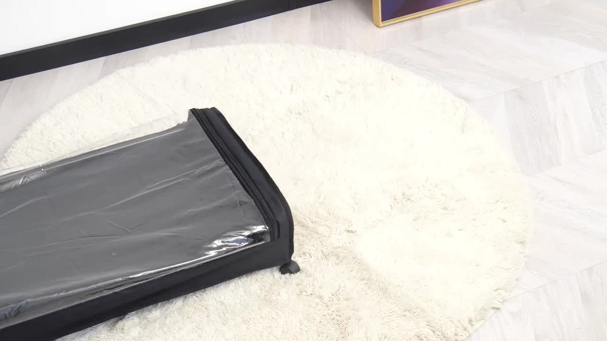 Rolling Under Bed Storage with Wheels - Metal Drawer Organizer for Clothes, Blankets, Shoes & Bedding, 1pc or 2pcs, Gray & Black, Wheeled Storage Box