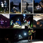 5LED USB Rechargeable Headlamp 2-Pack IP65 Waterproof 4-Mode Head Flashlight with 18650 Battery for Camping Hiking Fishing Hunting Running Outdoor Head Light