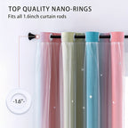 Double Layer Sheer & Blackout Curtains – Elegant Romantic Window Panels for Living Room & Bedroom, Heat Insulation, Pink Yellow Blue | W34–W51 x H63–H84 in | Nuvia Haven