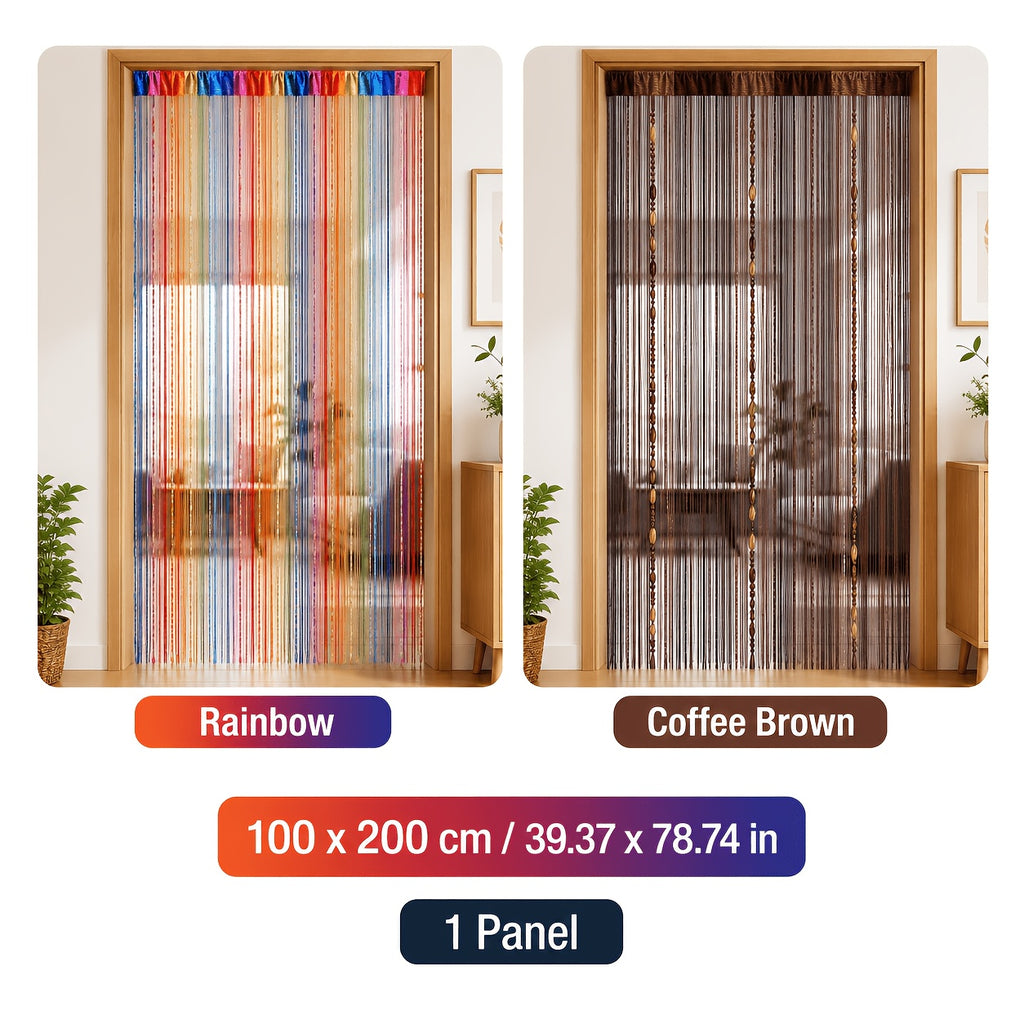 Beaded String Curtain Room Divider Boho Fringe Tassel Doorway Panel – Easy Hang Decorative Bead Curtain for Bedroom, Living Room & Hallway | 2 Colors