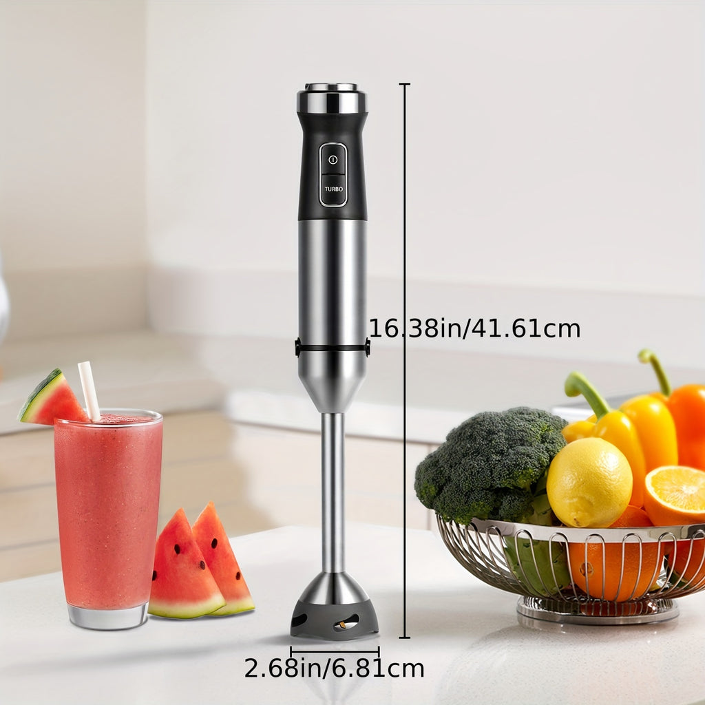 7-in-1 Immersion Blender Handheld 1000W 20-Speed Turbo with Dough Hooks, Egg Beater, Whisk, Beaker & Chopper – BPA-Free Stick Blender