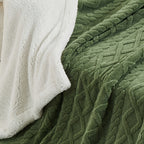 Tufted Sherpa Throw Blanket – Soft Plush Blanket in 4 Colors & 4 Sizes, Machine Washable, for Sofa Bed Couch Living Room & Garden