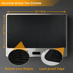 Silicone Stove Top Cover & Dish Drying Mat - 28x20 Inch, Heat Resistant to 450°F, Fits Electric & Glass Stovetops, Black