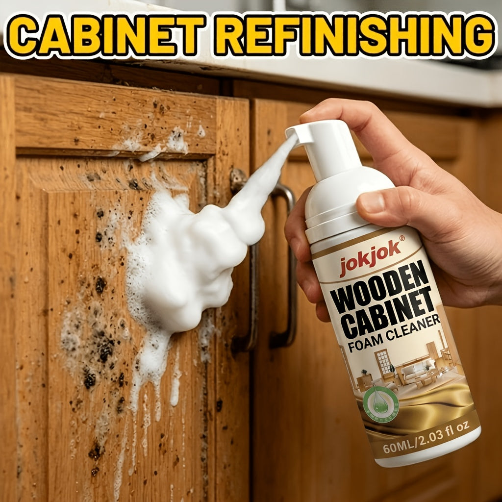 Cabinet Renovation Foam Cleaner Spray – White Wood Furniture Cleaner, Removes Water Stains & Black Marks, Quick-Dry Formula for Kitchen Cabinet Doors, Wardrobes & Wooden Furniture, Whitens with One Spray