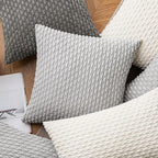 Corduroy Throw Pillow Set of 2 with Inserts 18x18 Ultra-Soft Double-Sided Cushions Washable Cover for Couch Bed Sofa Living Room Home Decor 7 Colors