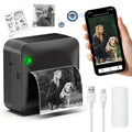 Mini Pocket Thermal Printer Inkless Wireless Sticker Photo Printer with 1 Roll Thermal Paper Portable Receipt Printer for Photos Diaries Notes Memos