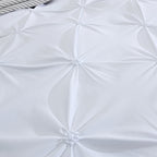 Wedding Duvet Cover Set with Embroidery Pleated Detail – 2 & 3 Piece White Luxury Bedding Set, Twin Full Queen King Sizes, Elegant Bridal Bedroom Décor, No Comforter No Pillow Cores Included