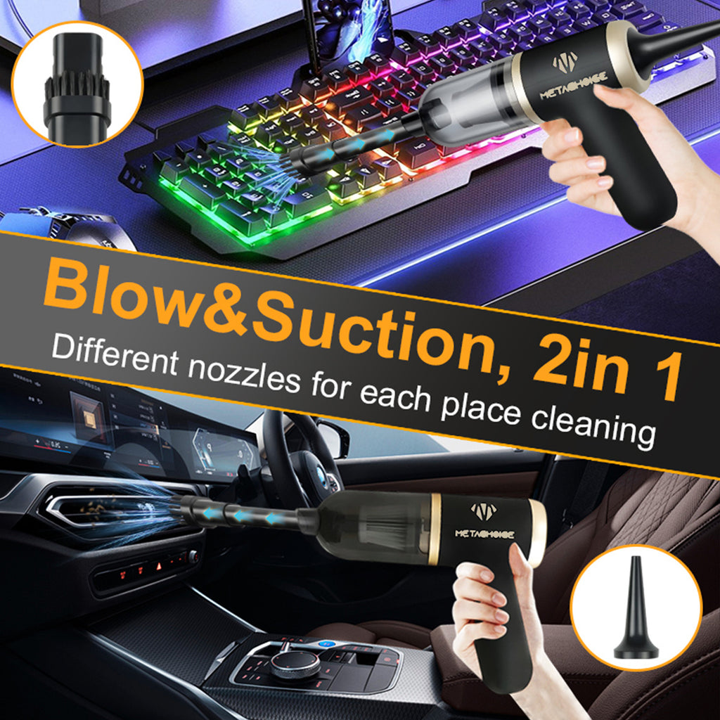Cordless Handheld Vacuum Cleaner 12KPa High Suction – Blow & Suction Dual Mode, Ultra-Lightweight 12.2oz, 2x2000mAh Battery, Type-C Charging, Mini Portable Vacuum for Car Home Office Pet Hair
