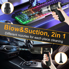 Cordless Handheld Vacuum Cleaner 12KPa High Suction – Blow & Suction Dual Mode, Ultra-Lightweight 12.2oz, 2x2000mAh Battery, Type-C Charging, Mini Portable Vacuum for Car Home Office Pet Hair