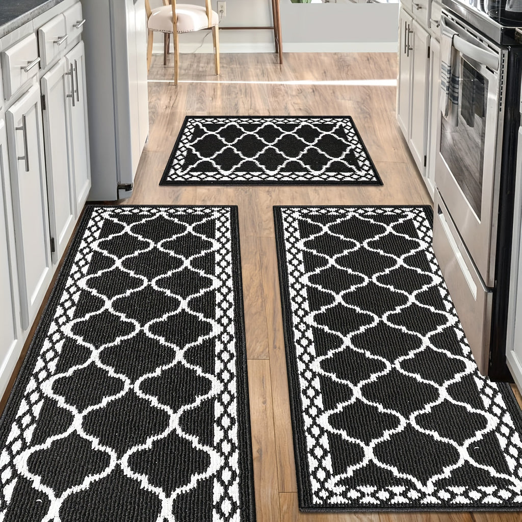 Kitchen Mat Flannel Soft Comfort Non-Skid Washable Farmhouse Floor Mat – Anti-Fatigue Kitchen Rug for Bathroom, Entryway & Indoor Use | Multiple Sizes