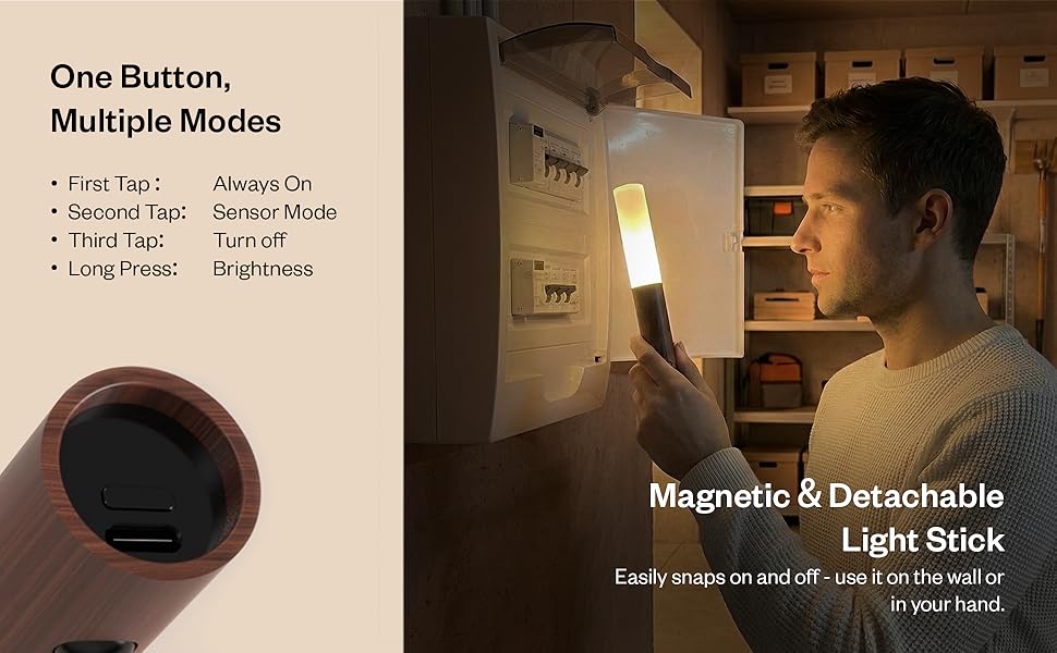 Motion Sensor Night Light 4 Pack Rechargeable Magnetic LED Wall Light for Bedroom Hallway Stairs Closet Picture Lighting