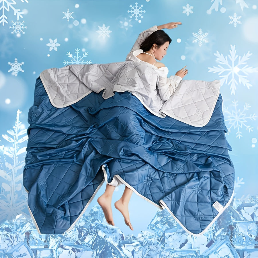 Cooling Blanket for Hot Sleepers - Breathable Dual-Sided Lightweight Quilted Throw, Geometric Pattern Summer Blanket, Sweat Absorbent Soft Bedding, 5 Sizes 6 Colors