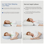 Cloud Pillow for Neck Support – Ergonomic Contoured Cooling Bed Pillow with Washable Cover | All-Season Sleep Pillow in Blue, Yellow, Purple & Pink