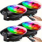 Party Lights with Remote Control, Disco Ball Strobe DJ Light for Dance Parties, Birthday Decorations & Home Room – Music Sync LED Effect – 2 or 4 Pack