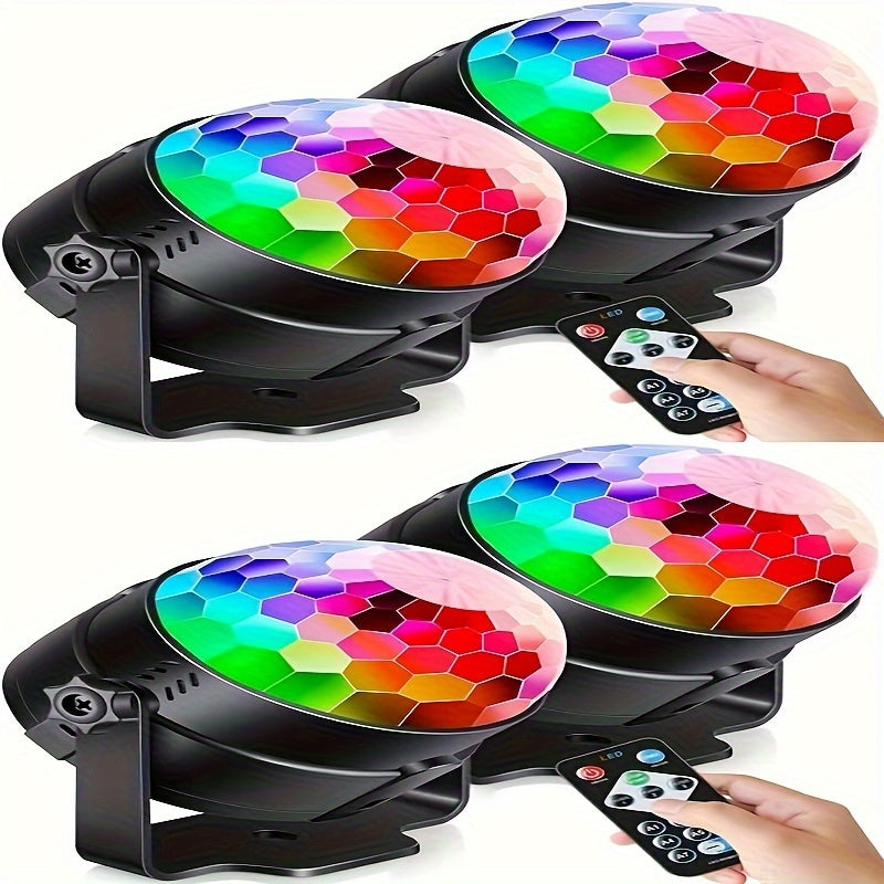 Party Lights with Remote Control, Disco Ball Strobe DJ Light for Dance Parties, Birthday Decorations & Home Room – Music Sync LED Effect – 2 or 4 Pack