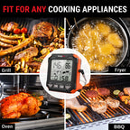 Digital Meat Thermometer with Probe - Backlit LCD, 6 Meat Presets, Temp Alert, Oven Safe Stainless Steel Probe, for Smoker BBQ Grill Oven Cooking | Nuvia Haven
