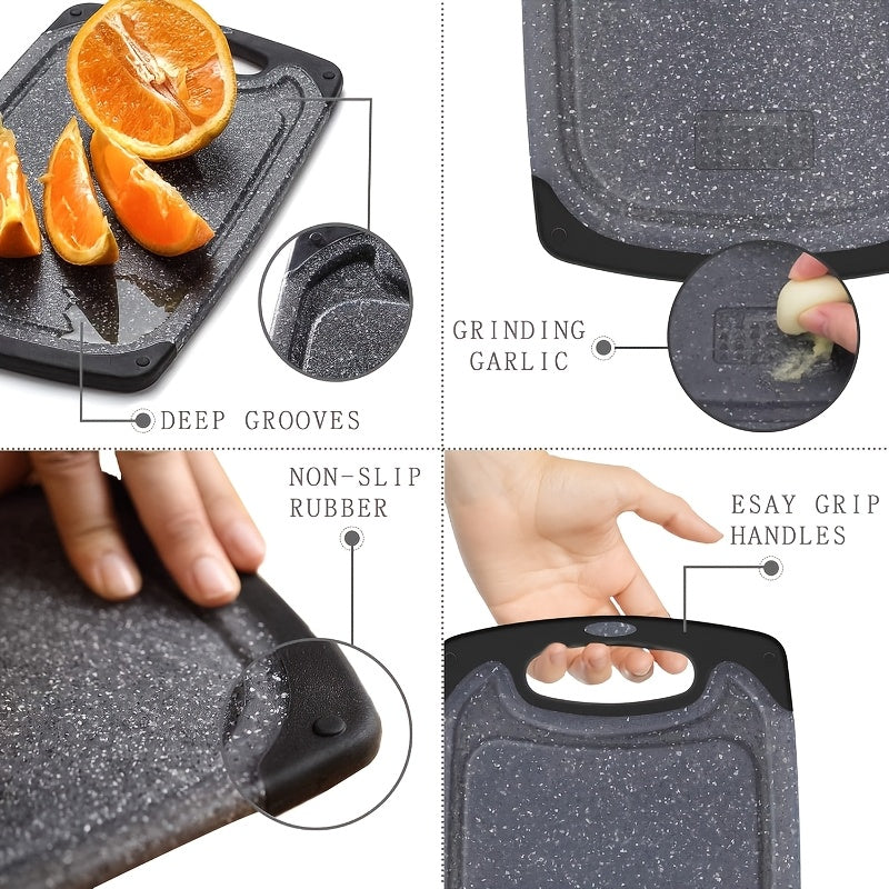 Cutting Board Set 3pcs, Non-Slip Kitchen Chopping Boards with Juice Groove, Dishwasher Safe, Durable BPA-Free Boards for Meat, Vegetables & Fruit, Kitchen Essential & Great Housewarming Gift