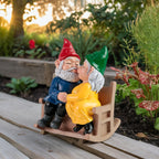 Kissing Couple Gnome Statue – Cute Garden Gnome Figurine for Indoor & Outdoor Decor | 5"L x 3.5"W x 6"H Romantic Gnome Sculpture | Valentine's Day, Wedding & Anniversary Gift
