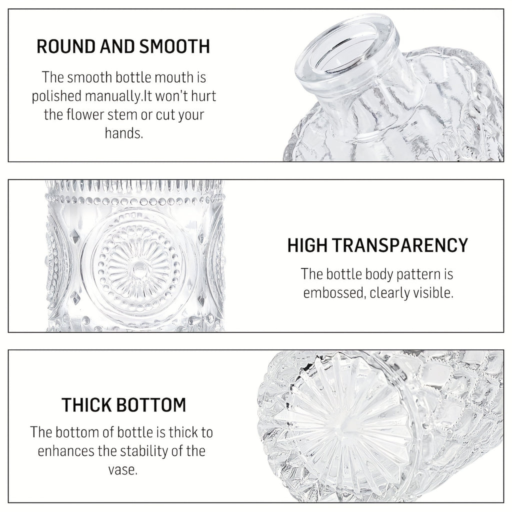 Clear Glass Bud Vases Bulk Set 12/24/64pcs - Small Flower Vases for Rustic Wedding Centerpieces, Banquet, Party & Festival Table Decor, Halloween & Christmas Home Restaurant Decoration