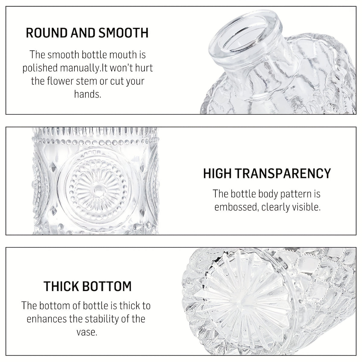 Clear Glass Bud Vases Bulk Set 12/24/64pcs - Small Flower Vases for Rustic Wedding Centerpieces, Banquet, Party & Festival Table Decor, Halloween & Christmas Home Restaurant Decoration