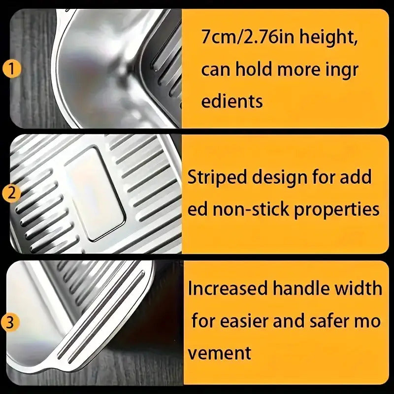 Nonstick Rectangular Baking Pans Set of 3 Stainless Steel with Lids – BBQ Roasting Pans for Outdoor Cooking, Holiday Entertaining & Self-Service Buffets