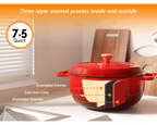 Dutch Oven 5QT 6QT 7.5QT Enameled Cast Iron Cookware with Lid Silicone Handles Oven Safe 500°F Bread Baking Stews Roasts Multiple Colors