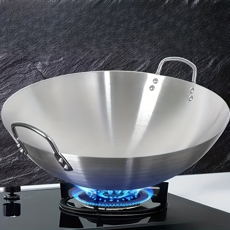 Heavy-Duty Stainless Steel Wok – Non-Stick Stir-Fry Pan with Ergonomic Handle | Gas, Induction & Electric Compatible | Multiple Sizes | Easy to Clean